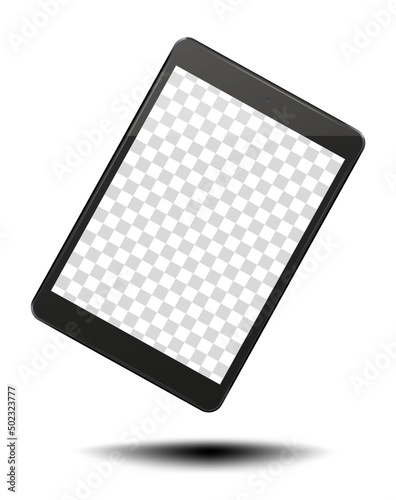 Tablet pc computer with transparent screen isolated. #502323777