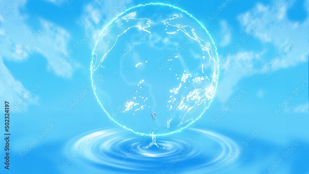 水面と波紋_環境_SDGa_ECOイメージ 水面と波紋_環境_SDGa_ECOイメージ