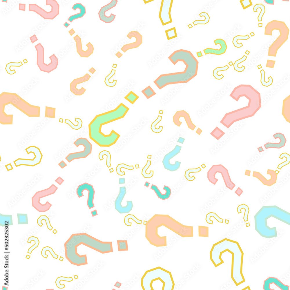 Quiz seamless pattern. Question marks, doubt, faq Quiz seamless pattern. Question marks, doubt, faq