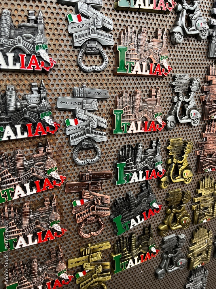 Fototapeta premium Magnets as souvenirs in Venice, Italy