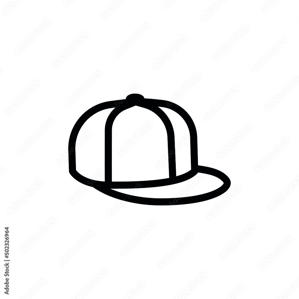 Baseball cap line icon. Sporty hat symbol. Vector illustration on white background