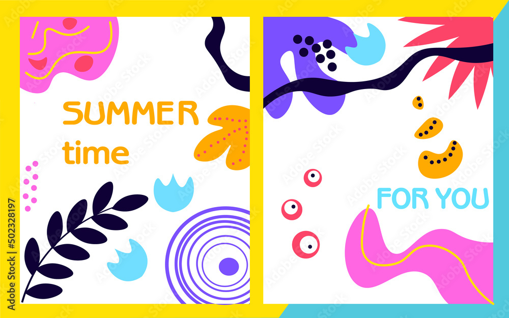 Obraz premium Summertime templates. Trendy banner design. Abstract geometric background.