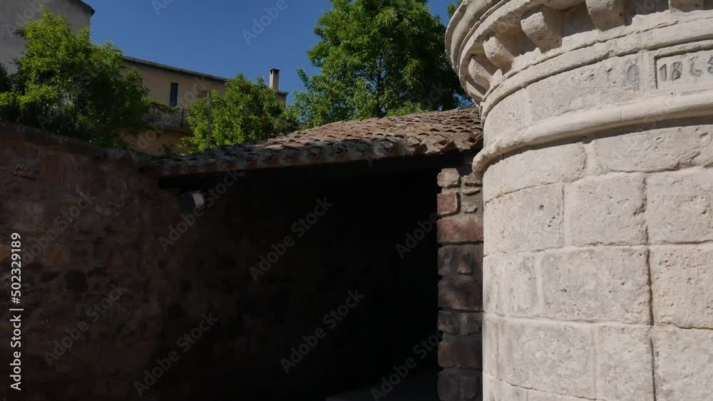 ancient marble wash-house. typical of Sardinian custom. completely refurbished with the fountain and the tap running.