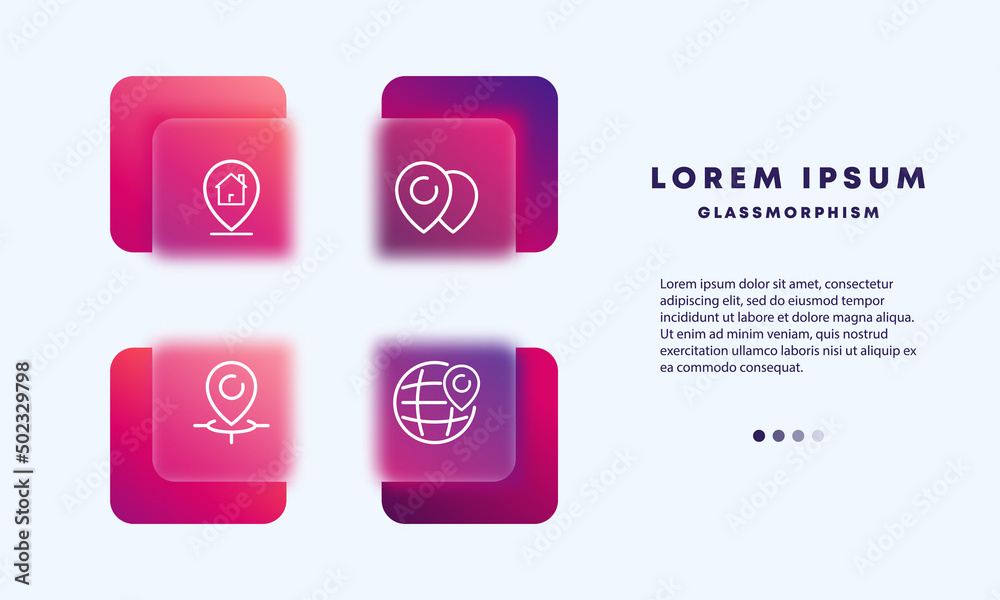 Pointer set icon. Place, destination, navigator. Cartography and cryptography concept. Glassmorphism style. Vector line icon for Business and Advertising Pointer set icon. Place, destination, navigator. Cartography and cryptography concept. Glassmorphism style. Vector line icon for Business and Advertising
