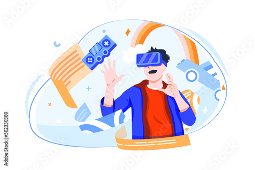 Experience Metaverse illustration concept