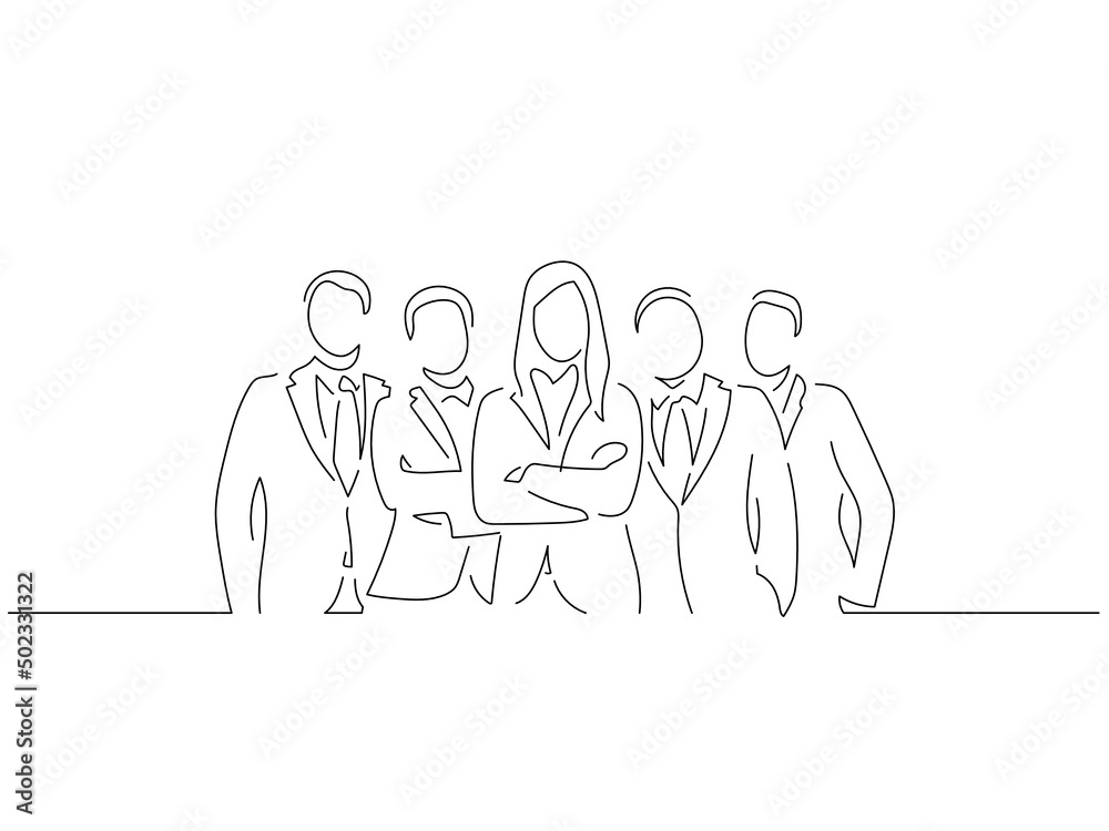 Company work team in line art drawing style. Composition of a group of business people doing their job. Black linear sketch isolated on white background. Vector illustration design. Company work team in line art drawing style. Composition of a group of business people doing their job. Black linear sketch isolated on white background. Vector illustration design.
