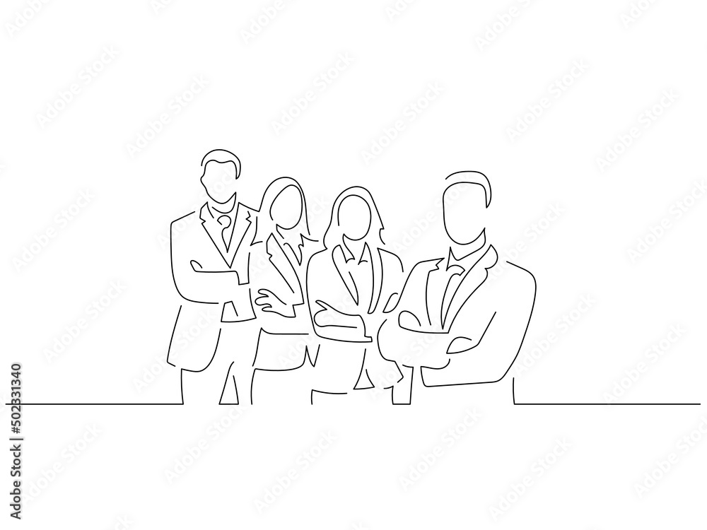 Company work team in line art drawing style. Composition of a group of business people doing their job. Black linear sketch isolated on white background. Vector illustration design. Company work team in line art drawing style. Composition of a group of business people doing their job. Black linear sketch isolated on white background. Vector illustration design.