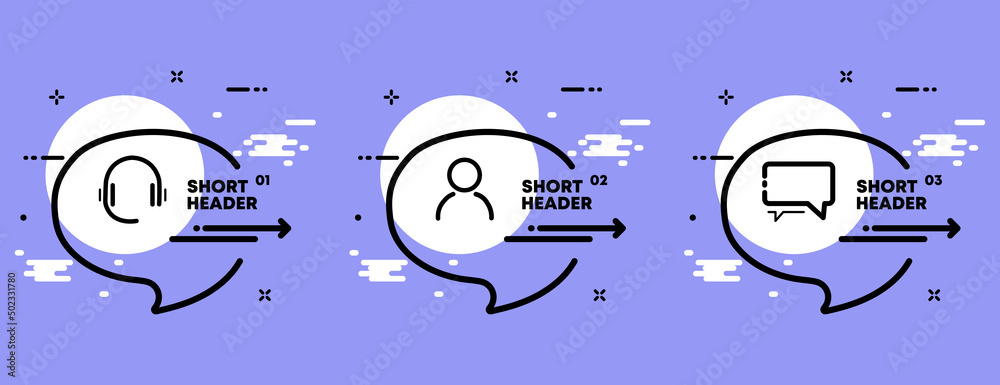 Support set icon. Headphones, man, microphone, correspondence, chat