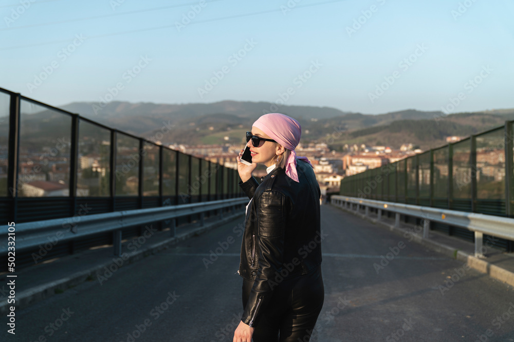 person walking on the bridge