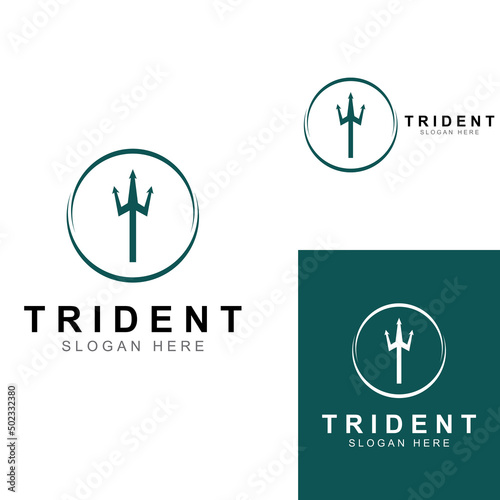 Trident logo using a design concept vector illustration template.