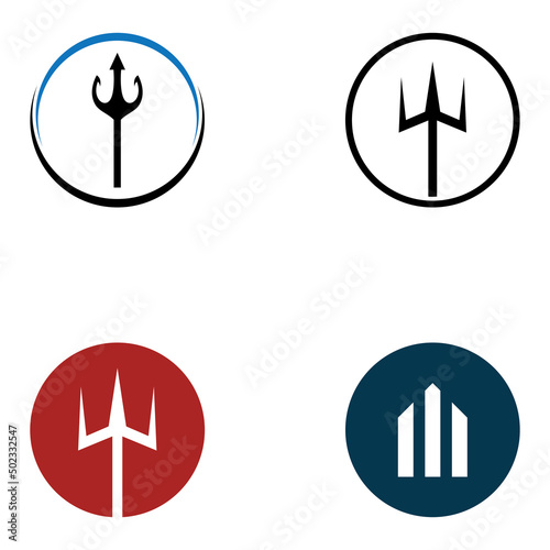 Trident logo using a design concept vector illustration template.