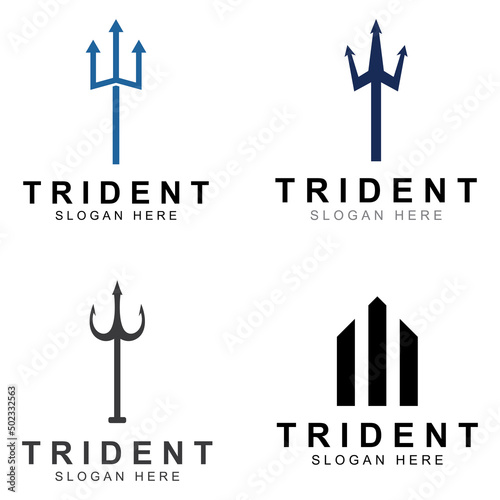 Trident logo using a design concept vector illustration template.