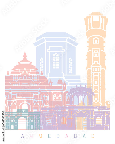 AHMEDABAD SKYLINE POSTER PASTEL