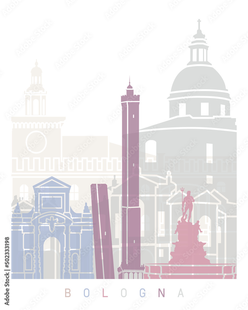 Bologna skyline poster pastel