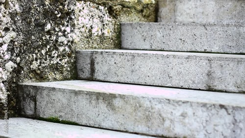 Old stoned stairs on the street.