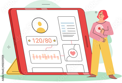 Online medical consultation and support metaphor. Online doctor. Healthcare services, Ask doctor. Tele medicine e-health service. Therapist videocalling phone screen. Diagnosis treatment of patients