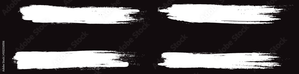 White brush stroke set isolated on background. Collection of trendy brush stroke vector for white ink paint, grunge backdrop, dirt banner, watercolor design and dirty texture. Brush stroke vector
