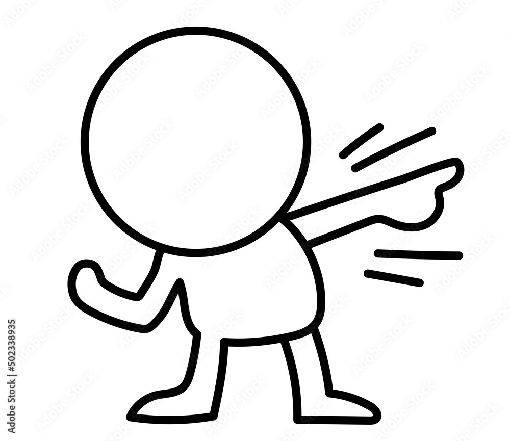 This is an illustration of a two-headed white person pointing with his left hand. This is an illustration of a two-headed white person pointing with his left hand.