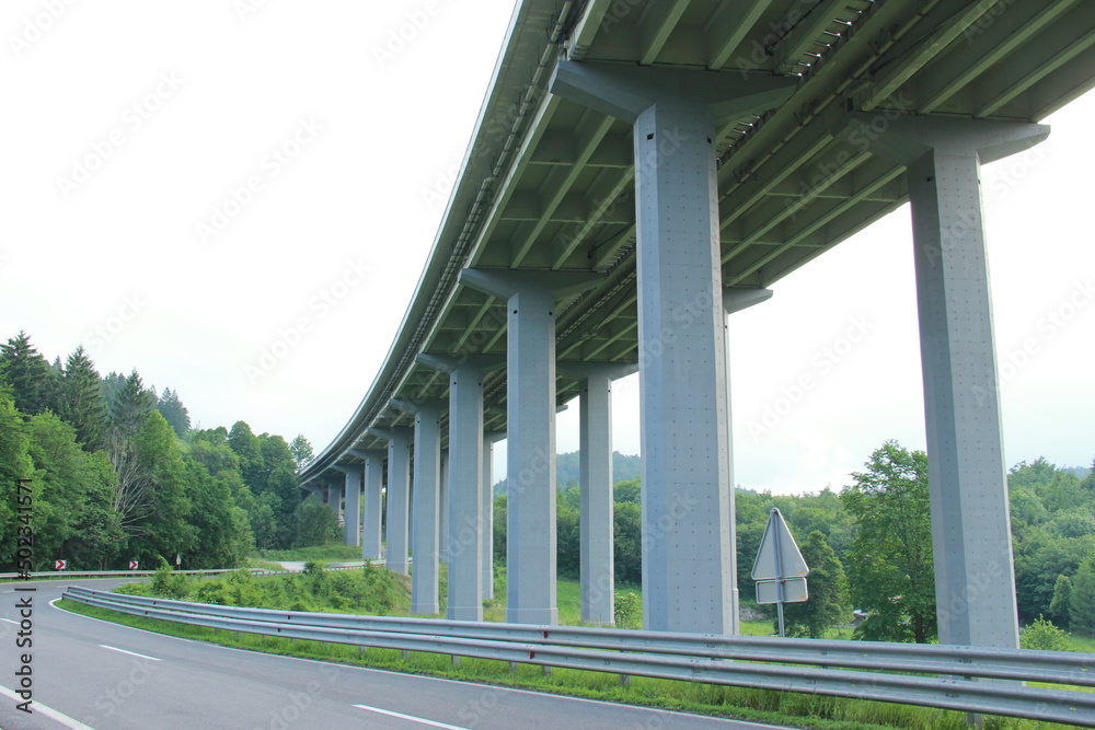 Big bridge architecture. From under it view. Big bridge architecture. From under it view.