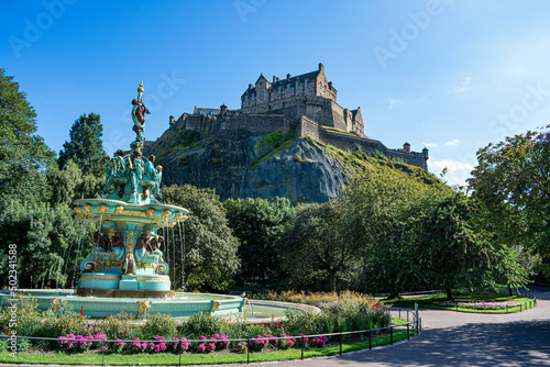 Edinburgh Castle And Ross Fountain photo