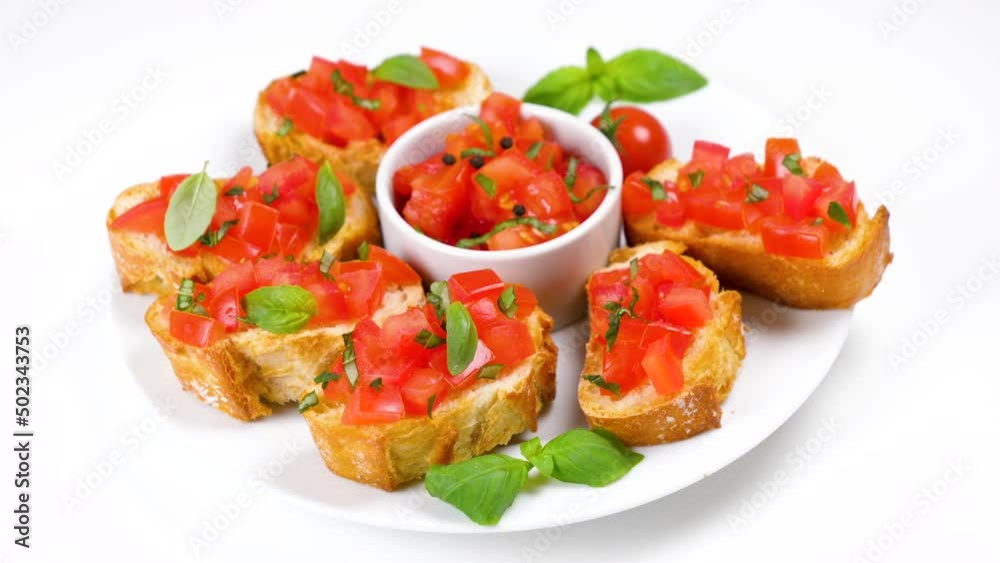 bruschetta with tomato, olive oil and basil bruschetta with tomato, olive oil and basil