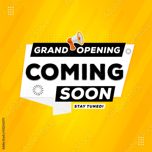 Grand opening coming soon sale poster sale banner design template with editable text