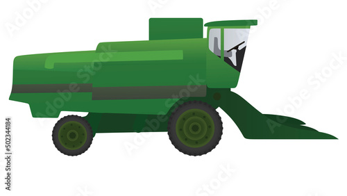 Green farmer combine vehicle. vector illustration