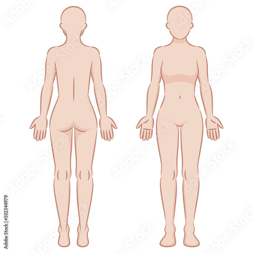 カラーの人体イラスト/女性