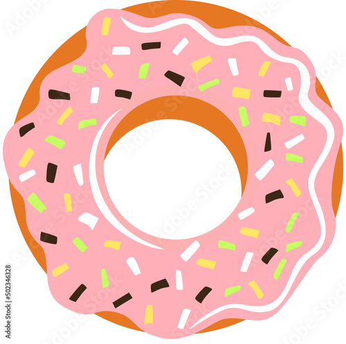 Sweet pink donut of strawberry