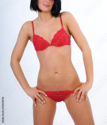Photography frau in dessous schlank bh bikini bademode taill bauchnabbel mager sucht magersu