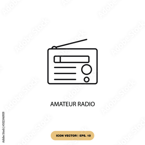 amateur radio icons  symbol vector elements for infographic web