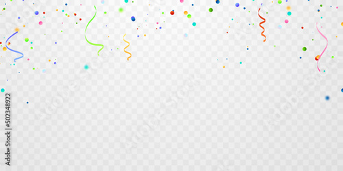 Background vector illustration with confetti. Beautiful colors for parties or celebrations.