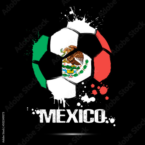 Soccer ball with Mexico national flag colors