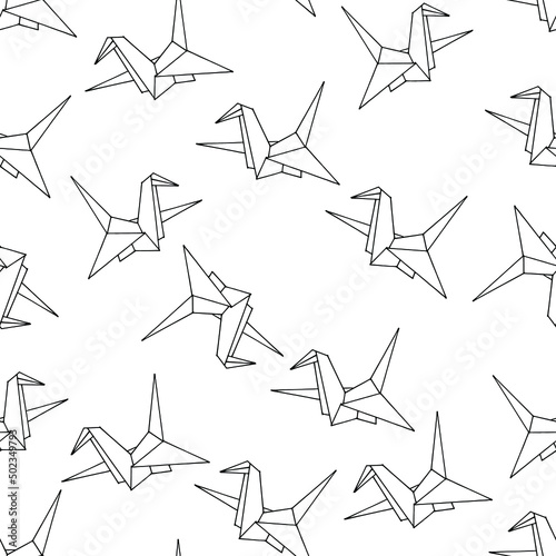 vector seamless pattern with line origami