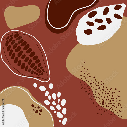 Abstract cocoa bean vector background