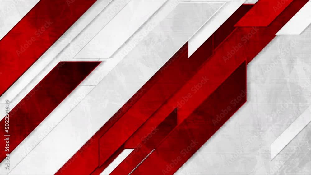 Red grey grunge geometric tech abstract motion background. Seamless looping. Video animation Ultra HD 4K 3840x2160