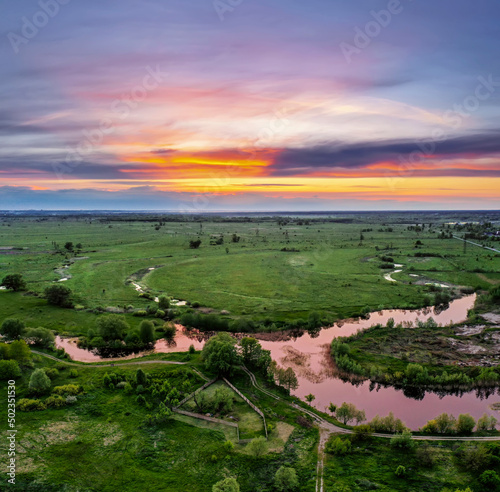 Rural summer sunset