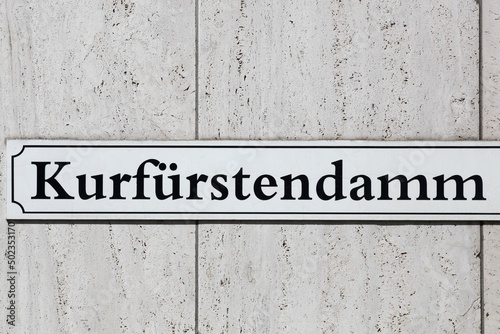 Photography Kurfurstendamm sign on a wall