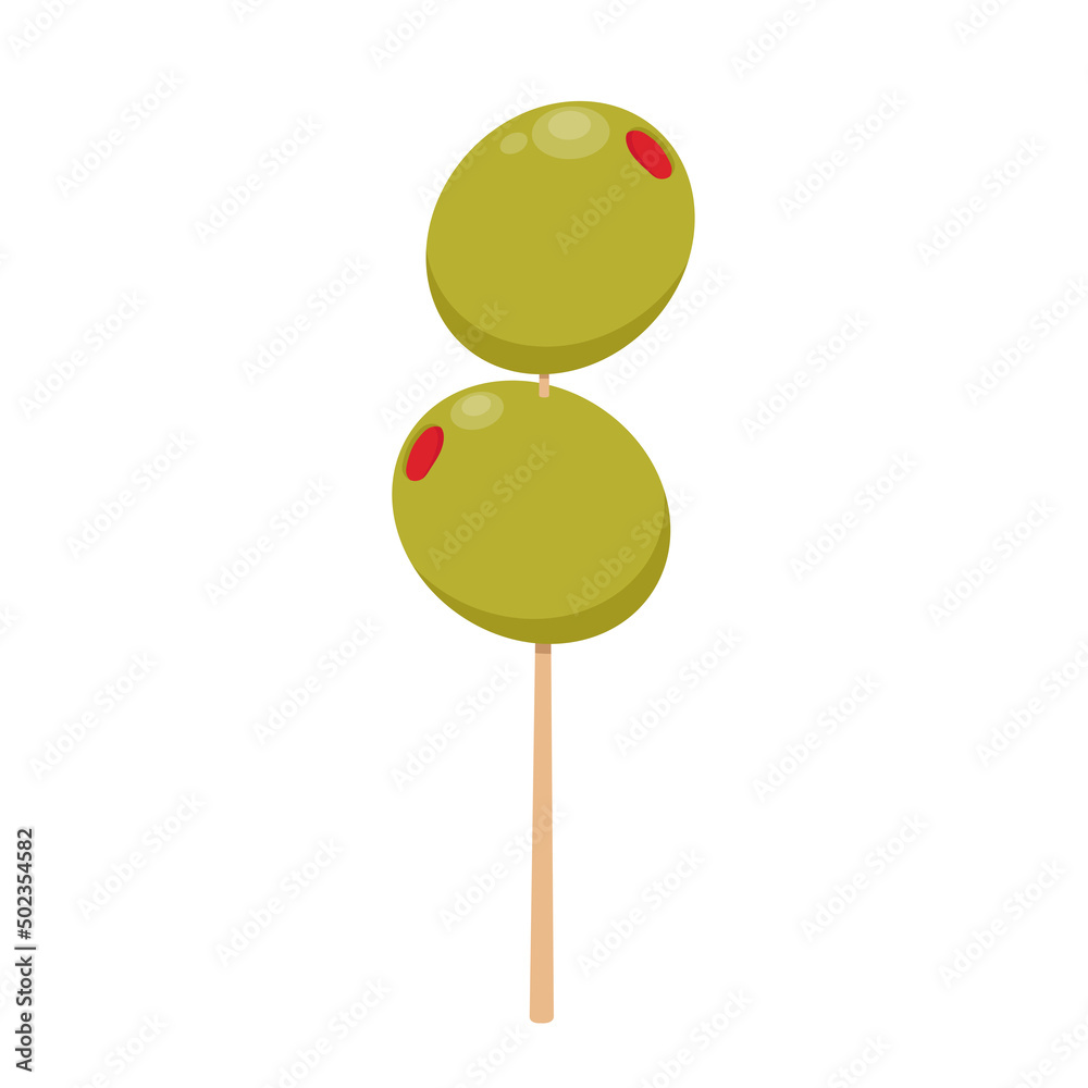 Pickled olives vector. stuffed olive skewer. Pickled olives vector. stuffed olive skewer.
