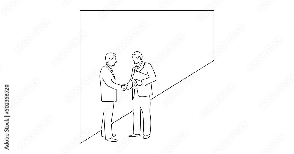 Company work team in line art animation. Video footage of a group of business people working. Black linear video on white background. Animated gif illustration design. Company work team in line art animation. Video footage of a group of business people working. Black linear video on white background. Animated gif illustration design.
