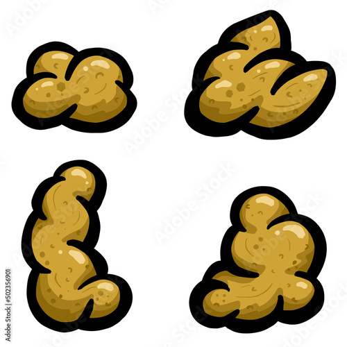 Cartoon Poop Turd or Poo Brown Dirt