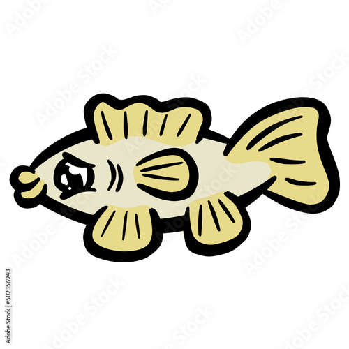 Cartoon Style Fish Goldfish Icon or Logo Idea for Fishing 