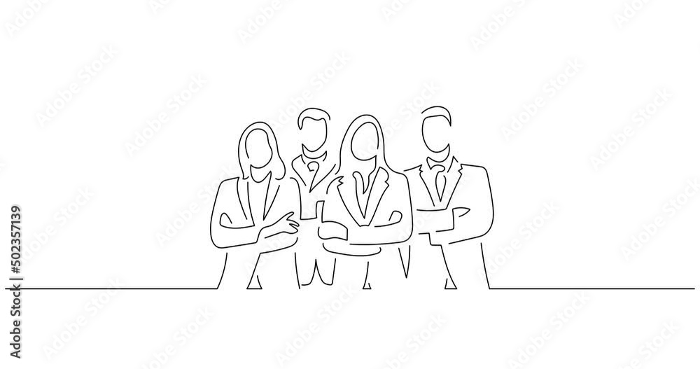 Company work team in line art animation. Video footage of a group of business people working. Black linear video on white background. Animated gif illustration design. Company work team in line art animation. Video footage of a group of business people working. Black linear video on white background. Animated gif illustration design.