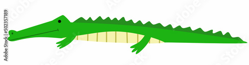 Fotografiet Vector illustration of an crocodile in a flat style, isolated on a white background