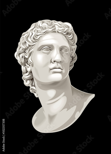 Antique Bust Isolated on Black
