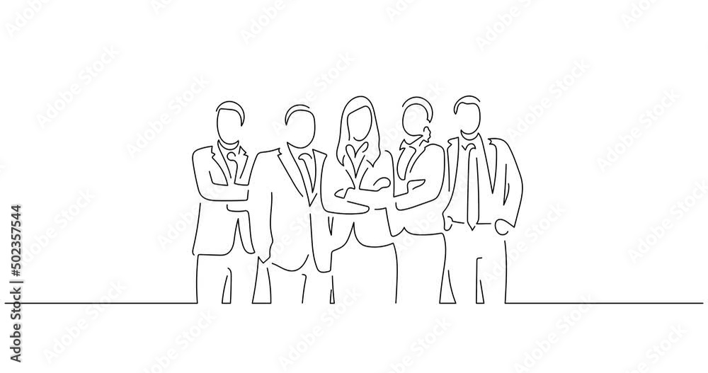 Company work team in line art animation. Video footage of a group of business people working. Black linear video on white background. Animated gif illustration design. Company work team in line art animation. Video footage of a group of business people working. Black linear video on white background. Animated gif illustration design.