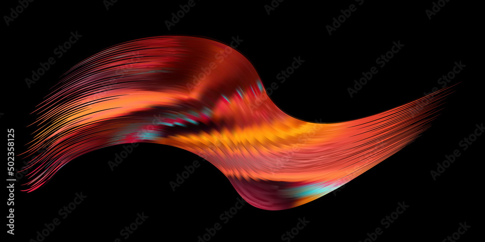 Obraz premium Colorful flow brush stroke. Ribbon isolated line.