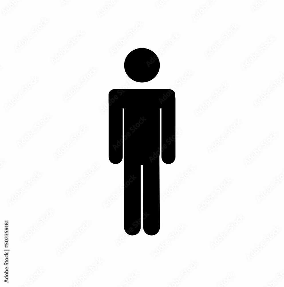 A pictogram of a person, a figure of a standing person isolated on a white background, a sign, a sketch A pictogram of a person, a figure of a standing person isolated on a white background, a sign, a sketch