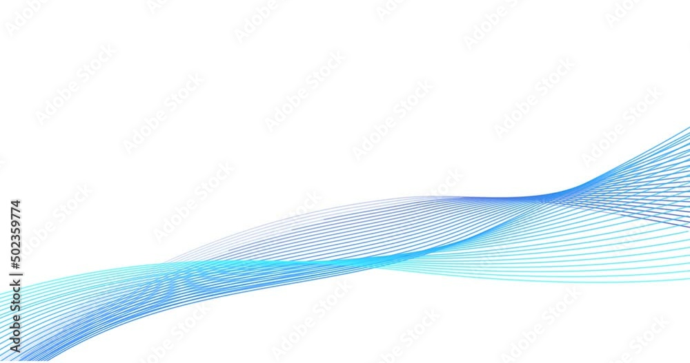 blue abstract wave lines loop animation, alpha channel