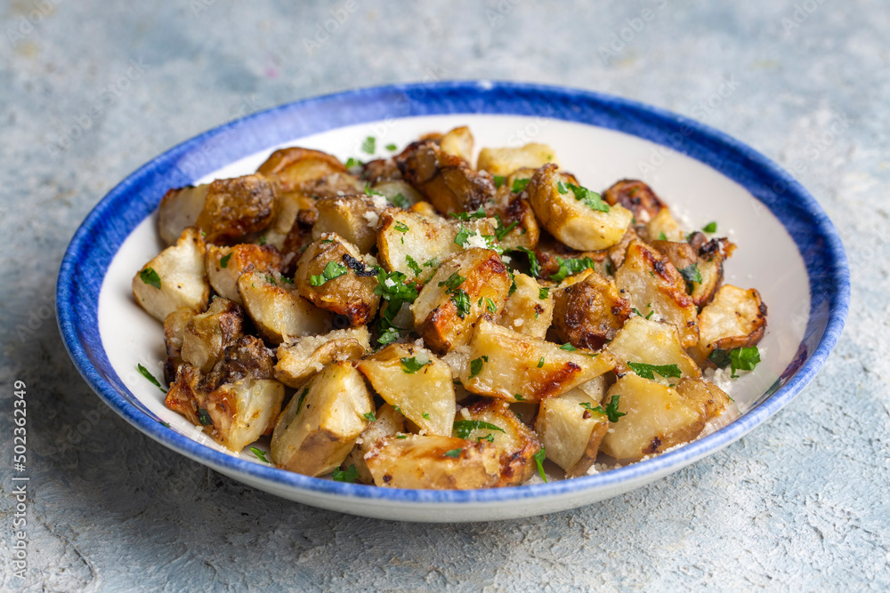 Homemade Roasted Jerusalem Artichoke Sunchokes with Garlic and Cheese